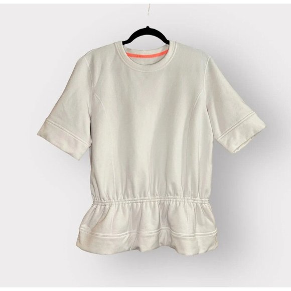 lululemon athletica Sweaters - Lululemon Athletica Sweatshirt Women's Peplum Ruched Tunic Top Cozy Blush